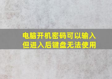 电脑开机密码可以输入 但进入后键盘无法使用